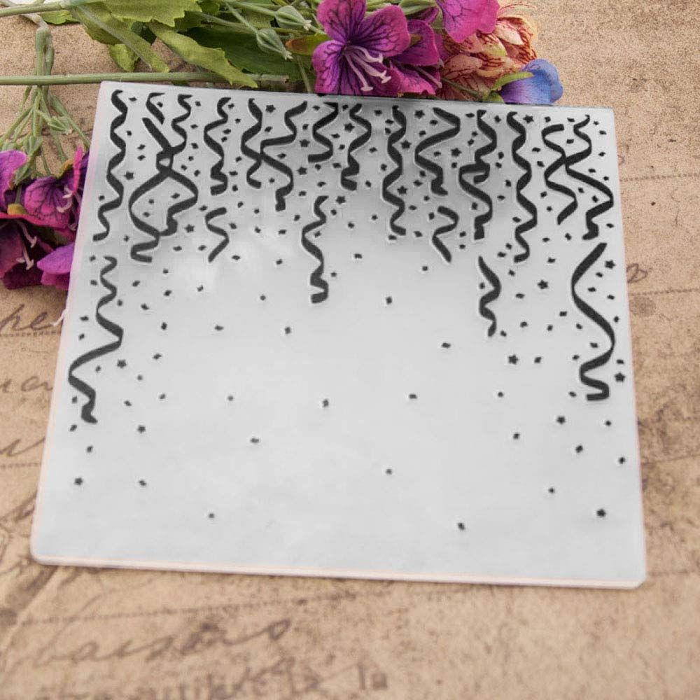 Waves Line Snow Flower Plastic Template Embossing Folders for Scrapbooking Card Making Christmas Album Decors 5.9 Inches