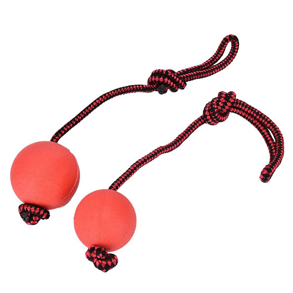 2pcs Natural Rubber Dog Toy Ball On a Rope Reward for Pet Training/Playing/Chewing Solid Tooth Cleaning Toys
