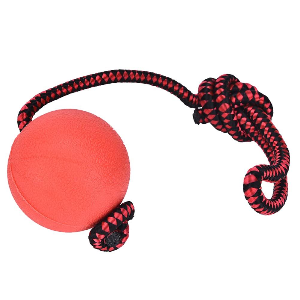 2pcs Natural Rubber Dog Toy Ball On a Rope Reward for Pet Training/Playing/Chewing Solid Tooth Cleaning Toys
