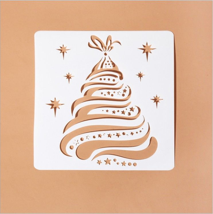 5Pcs Christmas Stencils Template - Reusable Plastic Craft for Art Drawing Painting Spraying Window Glass Door Car Body Wood