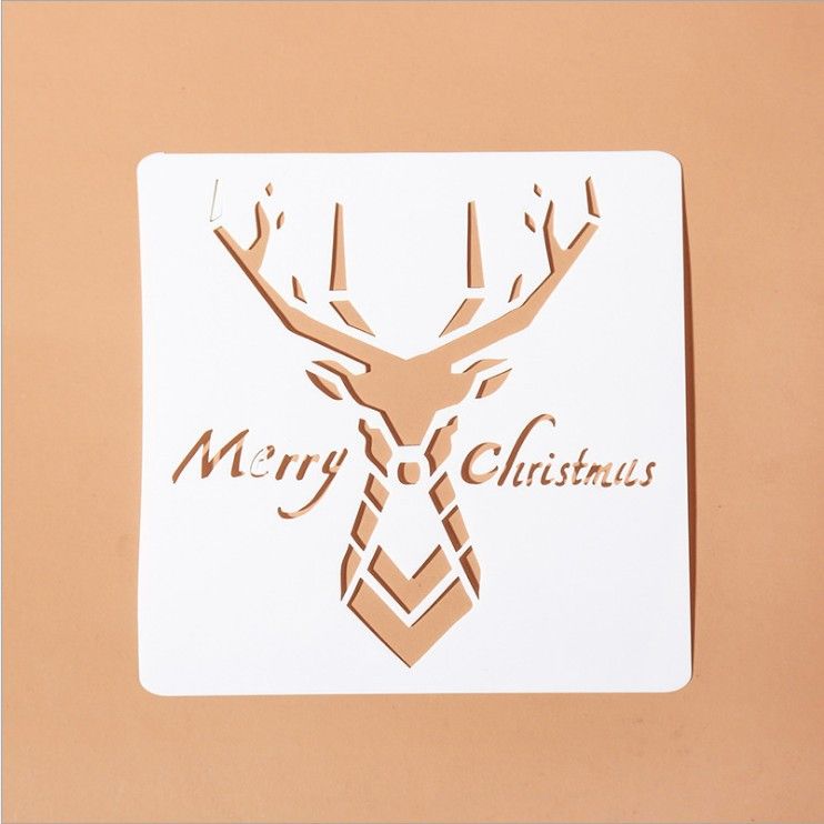 5Pcs Christmas Stencils Template - Reusable Plastic Craft for Art Drawing Painting Spraying Window Glass Door Car Body Wood