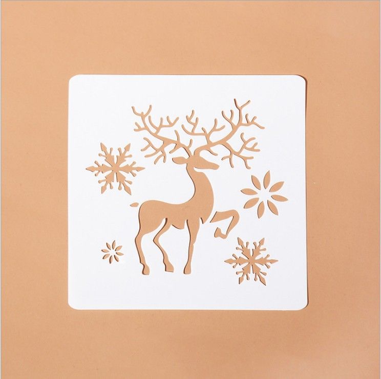 5Pcs Christmas Stencils Template - Reusable Plastic Craft for Art Drawing Painting Spraying Window Glass Door Car Body Wood