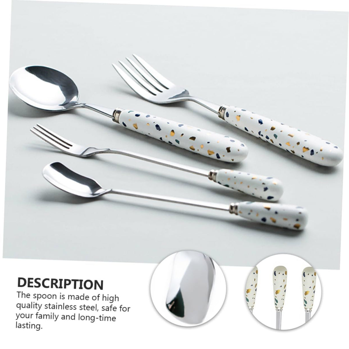 4pcs Drink Spoons dessert spoon coffee teaspoon drinks matte tableware Kitchen Tableware Spoons Ice Cream Dessert Spoon ice cream
