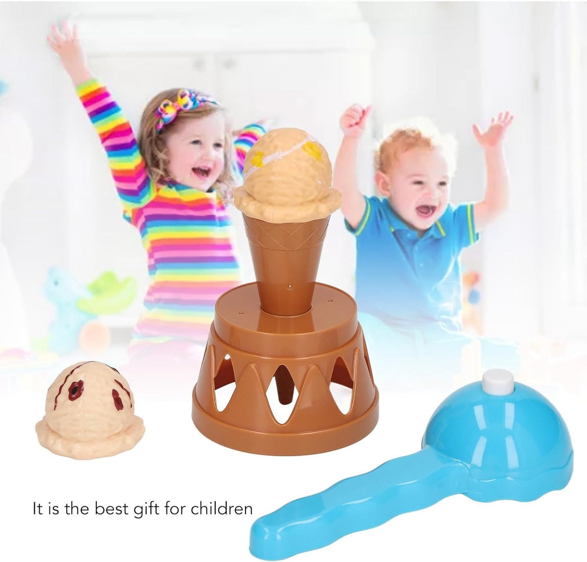 Ice Cream Balance Game Learning Pretend to Play Food Ice Cream Cone Playing Children's Table Game Ice Cream Folding