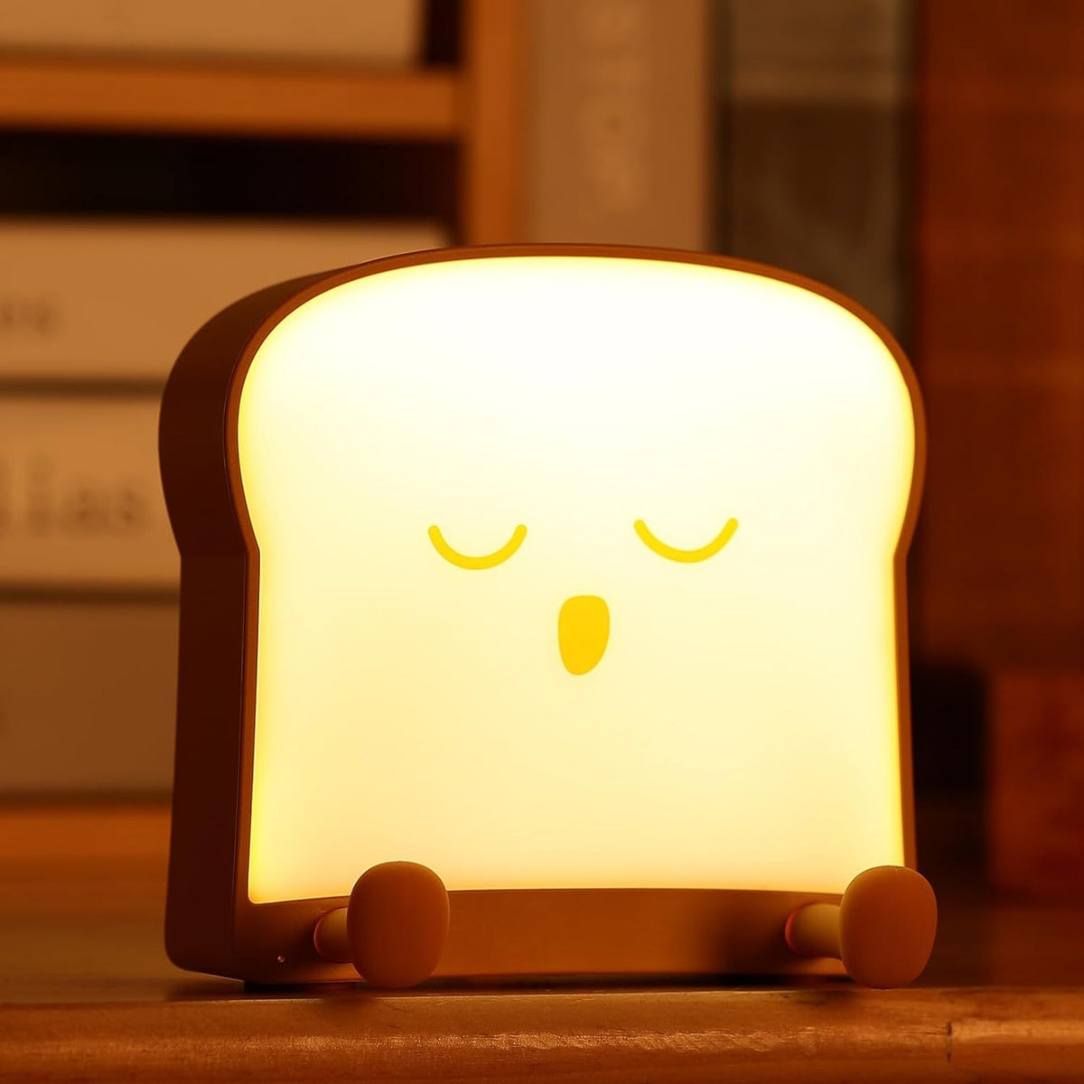 Cute Bread Night Light, Adjustable Baby Bedside Night Lamp USB Recharging with Timer, Phone Holder Room Decor Toast Night Light