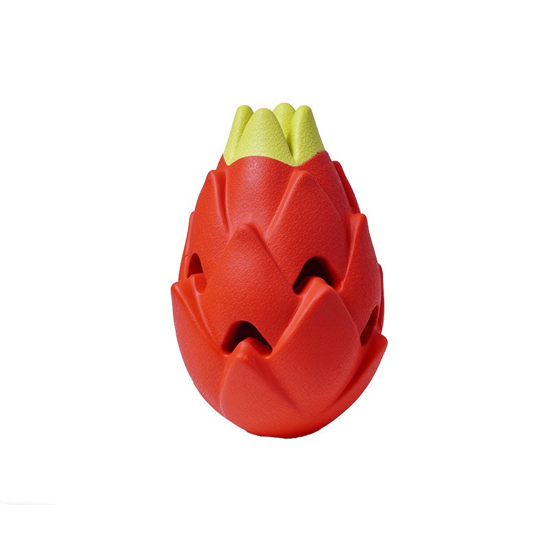 Squeaky Dog Chew Toy for Aggressive Chewers, Durable Rubber Dragon Fruit Chew Toy, Teeth Cleaning Toy for Large Medium Small Dogs