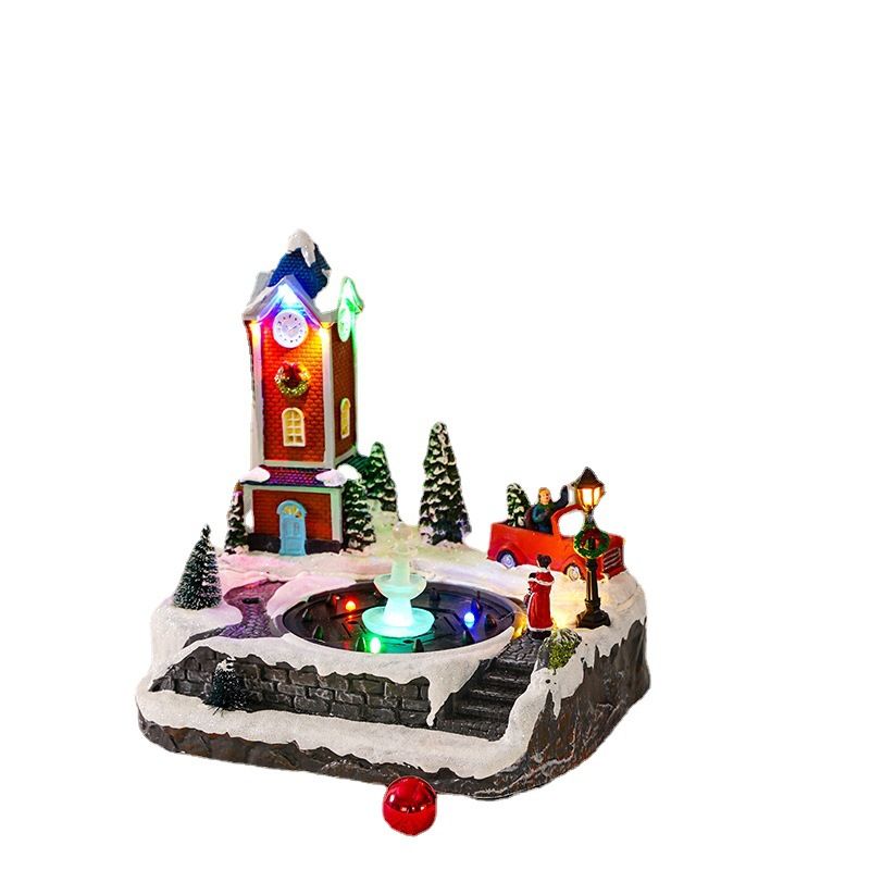 Christmas House Figurine Music Changing Snowman Art Crafts Decor For Christmas Holiday Party Desktop Decoration Christmas