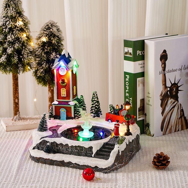 Christmas House Figurine Music Changing Snowman Art Crafts Decor For Christmas Holiday Party Desktop Decoration Christmas