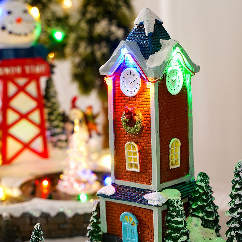 Christmas House Figurine Music Changing Snowman Art Crafts Decor For Christmas Holiday Party Desktop Decoration Christmas