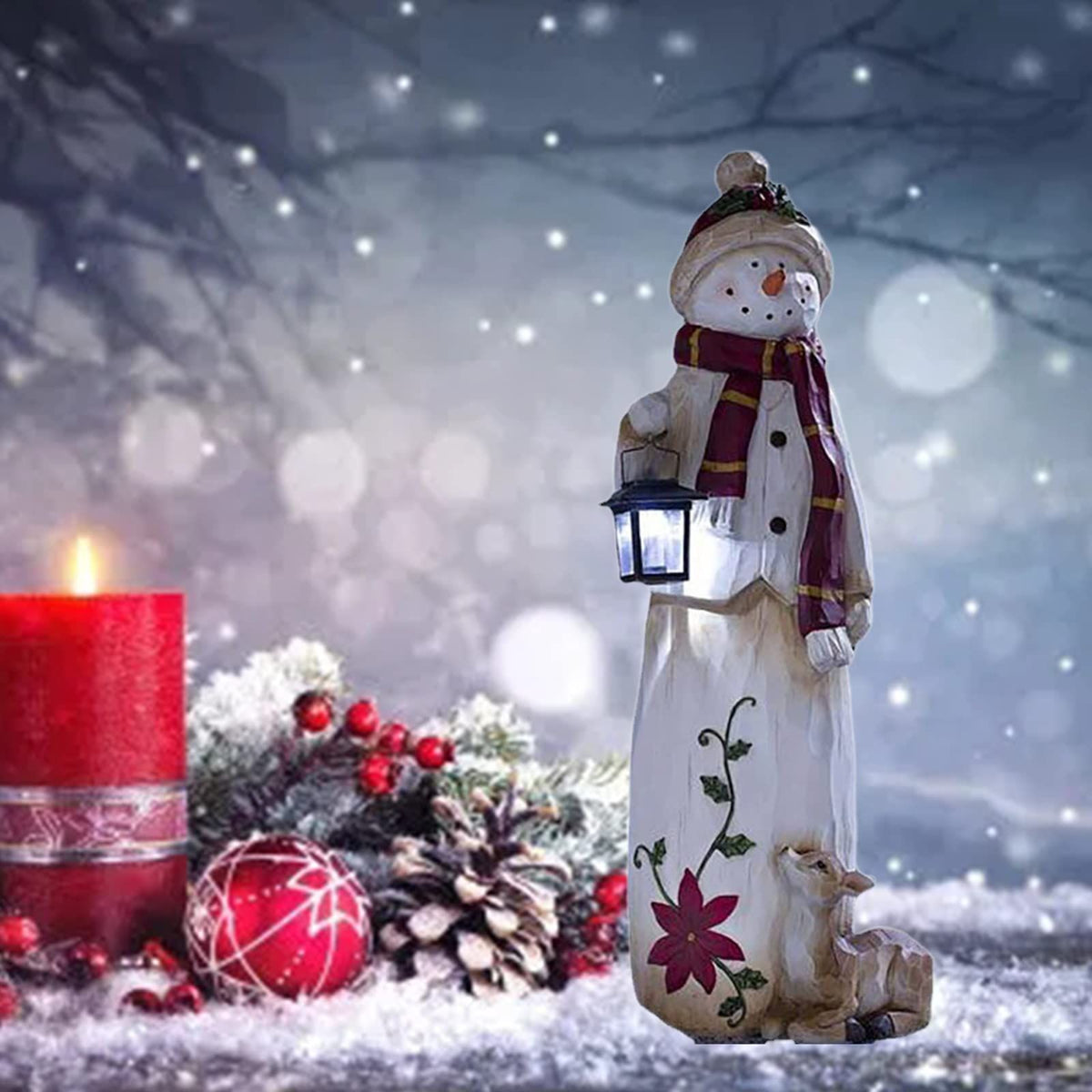 Snowman Figurine Resin Statue Children Birthday Gift Supplies Party Decor For New Year Birthday Wedding Party Snowman