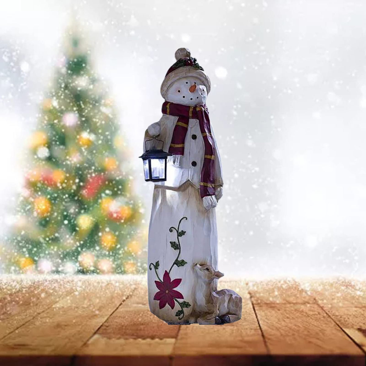 Snowman Figurine Resin Statue Children Birthday Gift Supplies Party Decor For New Year Birthday Wedding Party Snowman