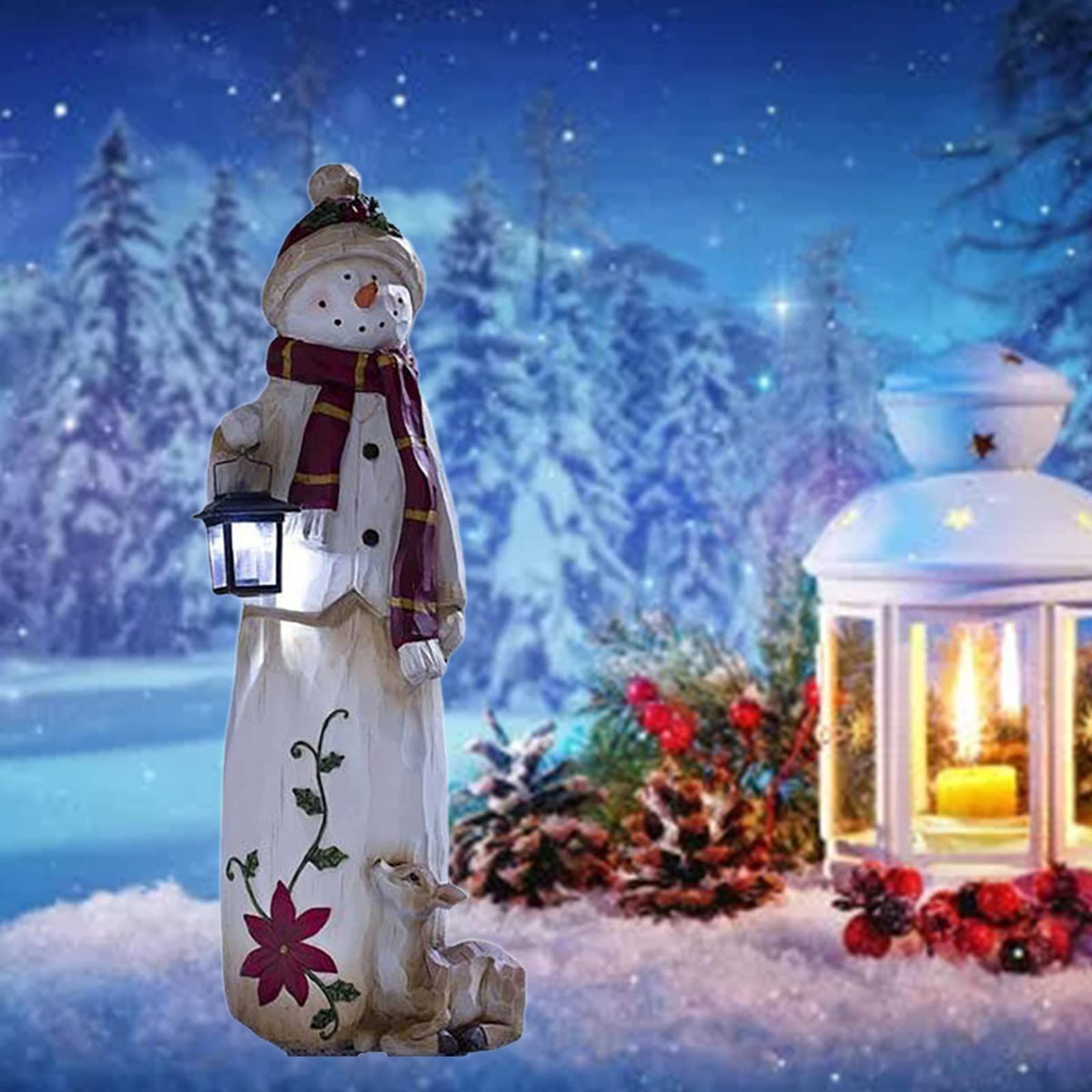 Snowman Figurine Resin Statue Children Birthday Gift Supplies Party Decor For New Year Birthday Wedding Party Snowman