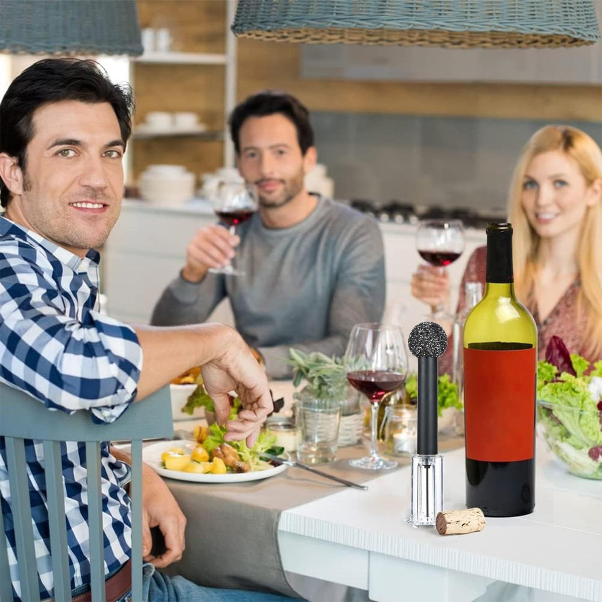 Cork Popper Electric Wine Opener Easy Air Pump Pressure Red Wine Bottle Opener Cork Remover Corkscrew Tools, Wine Cork Remover Pump