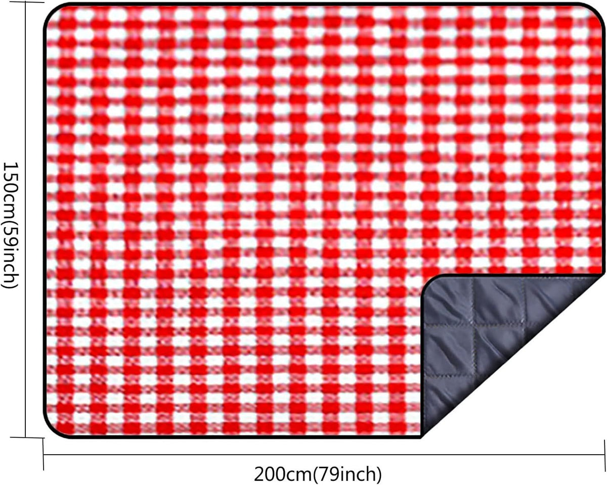 Picnic Blanket Outdoor Picnic Mat Water-Resistant Portable Beach Mat Folding Camping Mat Moisture-Proof Blanket(Red)