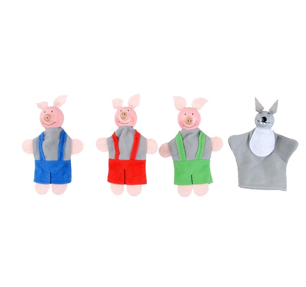 Three Little Pigs and Wolf Finger Puppet Story Toy, Storytelling Theater Doll for Toddlers Kids (Three Little Pigs and Wolf)