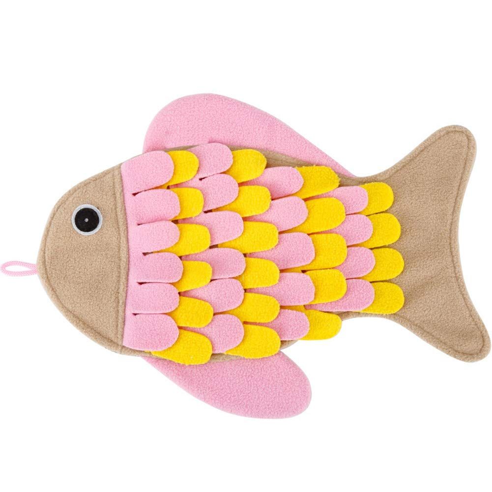 Sniffing Mat, Fish Shape Sniffing Mat Food Slow Feeding Release Stress Pet Dog Cat Blanket Toy Pink