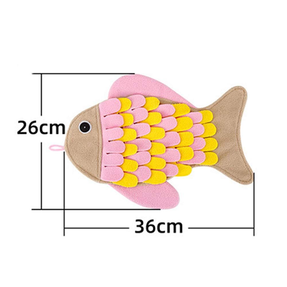 Sniffing Mat, Fish Shape Sniffing Mat Food Slow Feeding Release Stress Pet Dog Cat Blanket Toy Pink