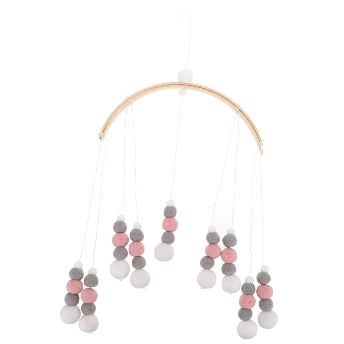 Nordic Fur Ball Wind Chime Crib Felt Balls Hanging Adorn Hanging Christmas Cot Bed Mobile Felt Balls Hanging Decor Felt Balls