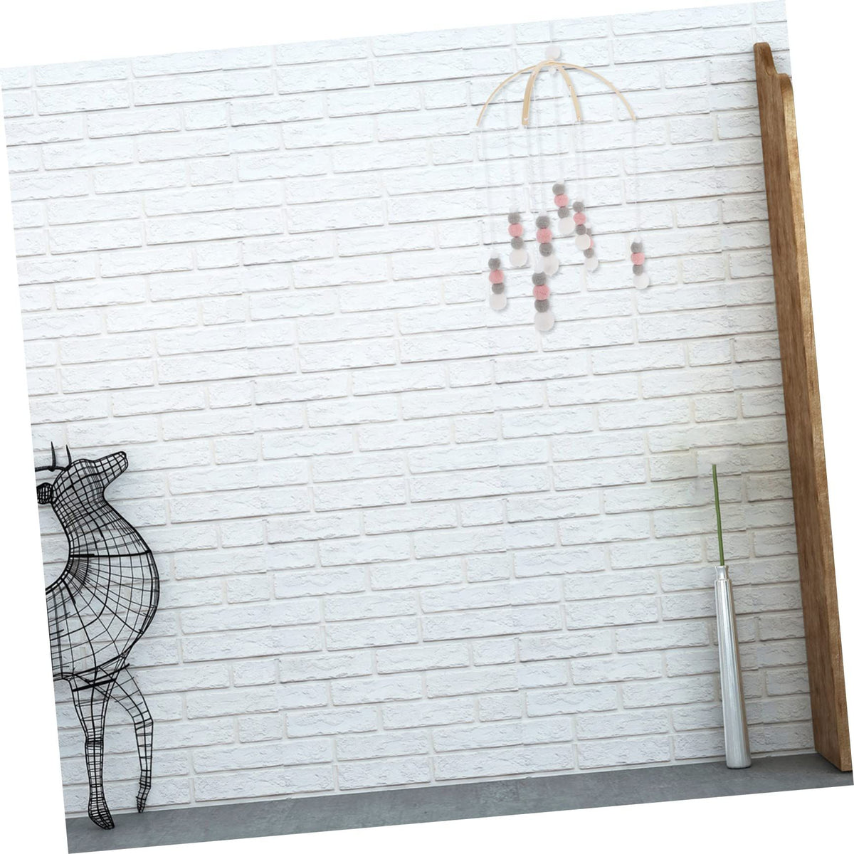 Nordic Fur Ball Wind Chime Crib Felt Balls Hanging Adorn Hanging Christmas Cot Bed Mobile Felt Balls Hanging Decor Felt Balls