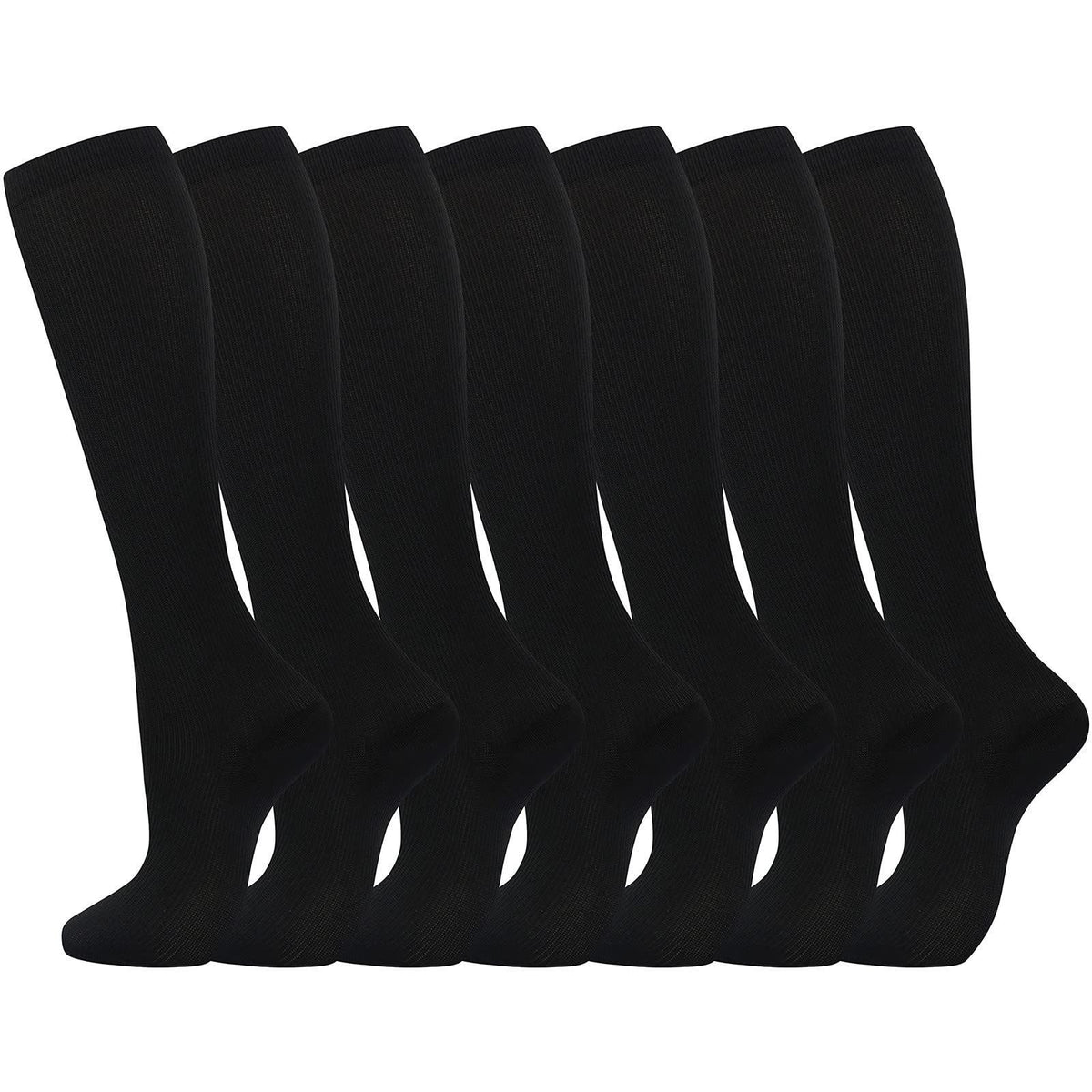 Compression Socks (7 Pairs) Knee High Compression Sock for Women & Men Stockings-Best Support for Nurses,Running,Athletic