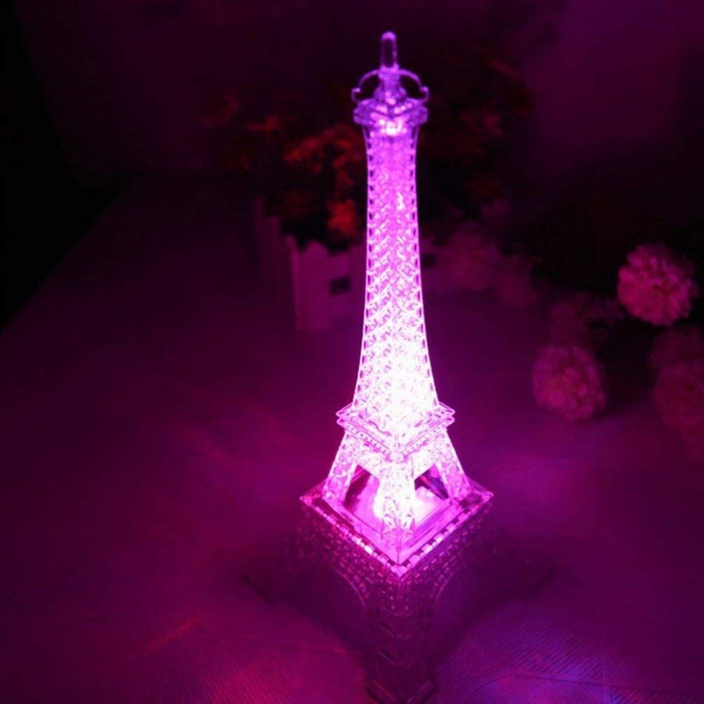 2pcs Eiffel Tower Night Lights LED Table Lamps Color Changing Lamps Eiffel Tower Ornaments for Living Room Bedroom Nursery Room