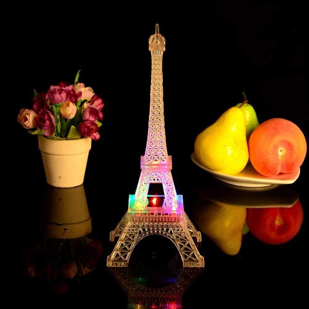 2pcs Eiffel Tower Night Lights LED Table Lamps Color Changing Lamps Eiffel Tower Ornaments for Living Room Bedroom Nursery Room