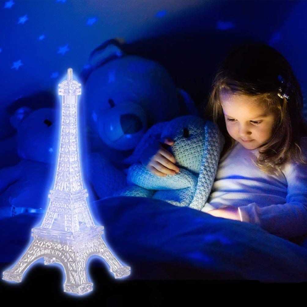 2pcs Eiffel Tower Night Lights LED Table Lamps Color Changing Lamps Eiffel Tower Ornaments for Living Room Bedroom Nursery Room