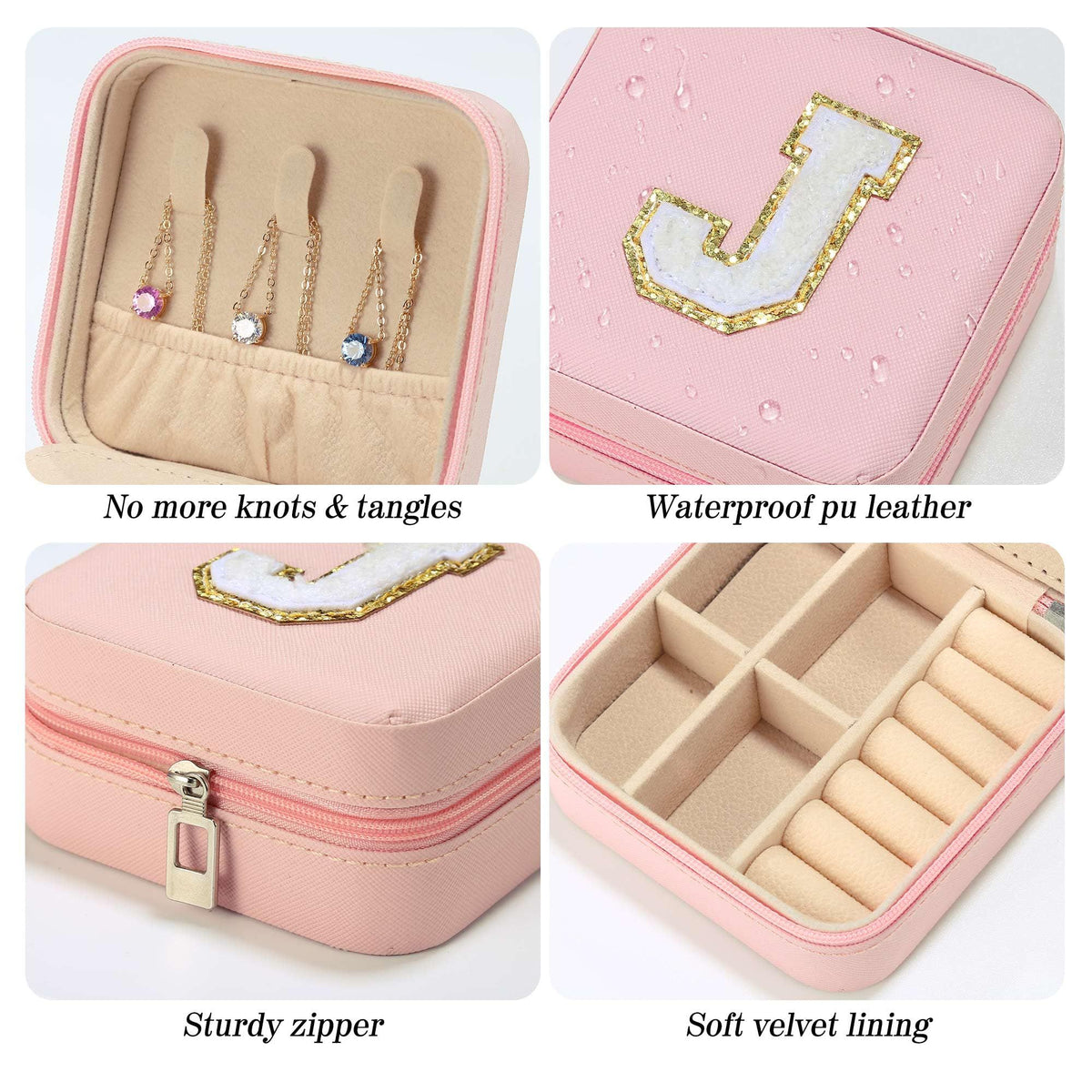 Graduation Gifts for Her - Trendy Travel Jewelry Case, Pink Travel Jewelry Box | Birthday Gifts, Travel Jewelry Case