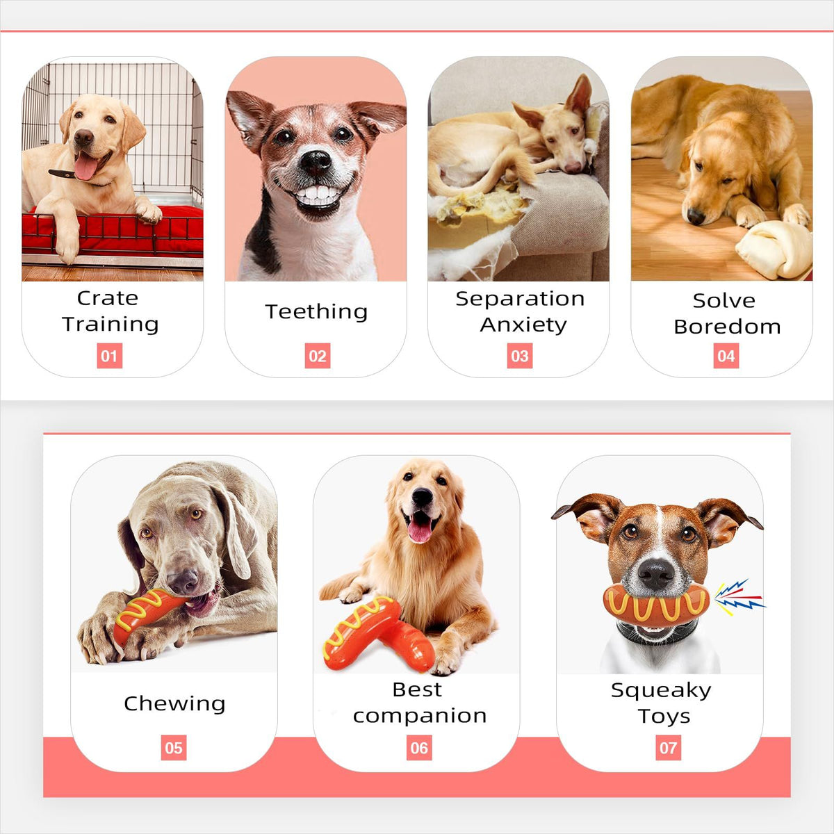 Dog Chew Toys for Aggressive Chewers Indestructible Tough Enduring Squeaky Interactive Puppy Toy Teeth Toothbrush for Small