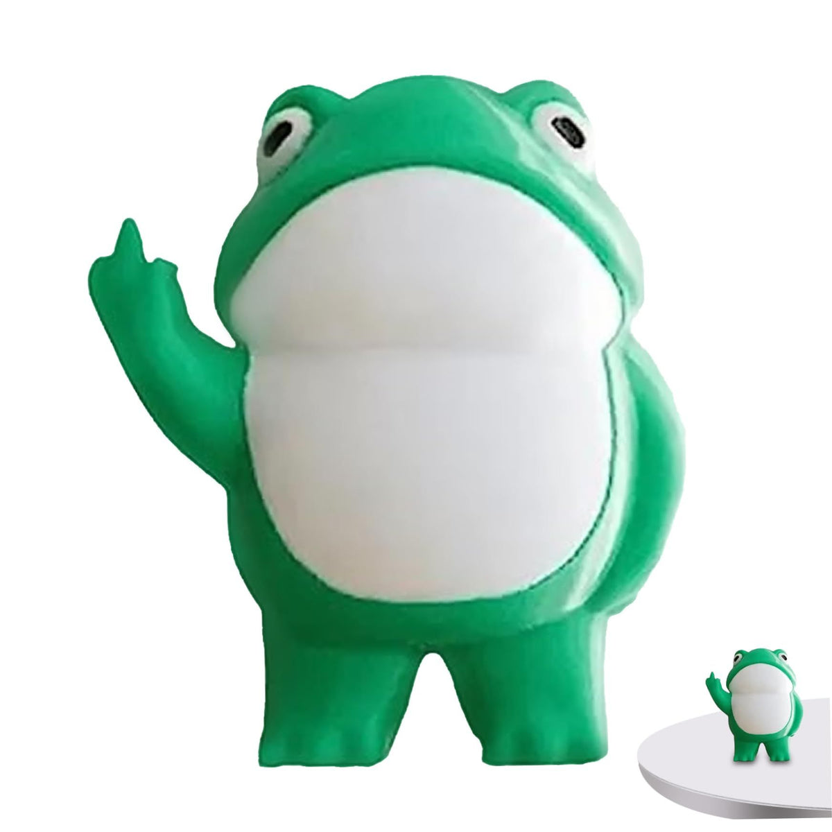 Rebellious Frog Figurine, Frog Garden Statue,Cute Mini Frog for Fairy Garden Decor, Happy Frog Figurines Outdoor