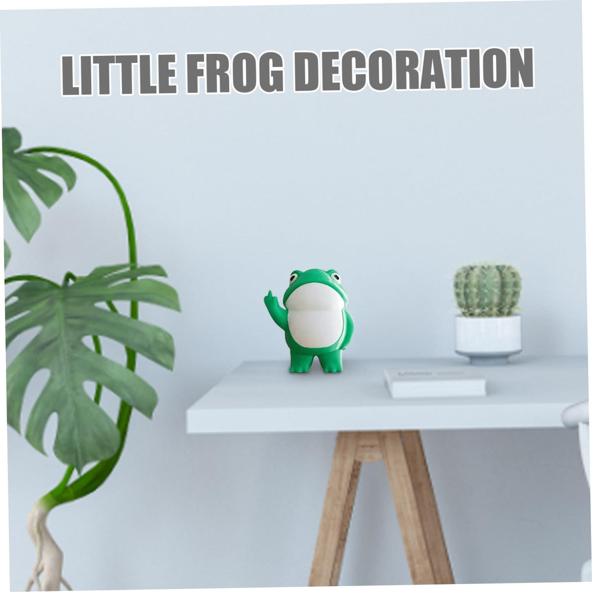Rebellious Frog Figurine, Frog Garden Statue,Cute Mini Frog for Fairy Garden Decor, Happy Frog Figurines Outdoor