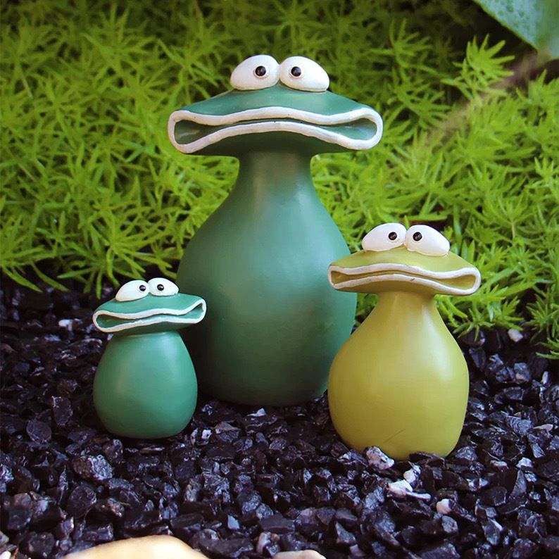 Garden Decorations, Big Mouth Frog Family of Three Waterproof Resin Garden Statue Decoration Outdoor/Indoor
