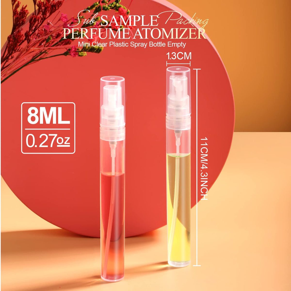 Mini Clear Spray Bottle, 10 Pack 8ml Mini Plastic Spray Bottle Empty, Fine Mist Refillable Mini Perfume Bottle, Perfume Atomizer
