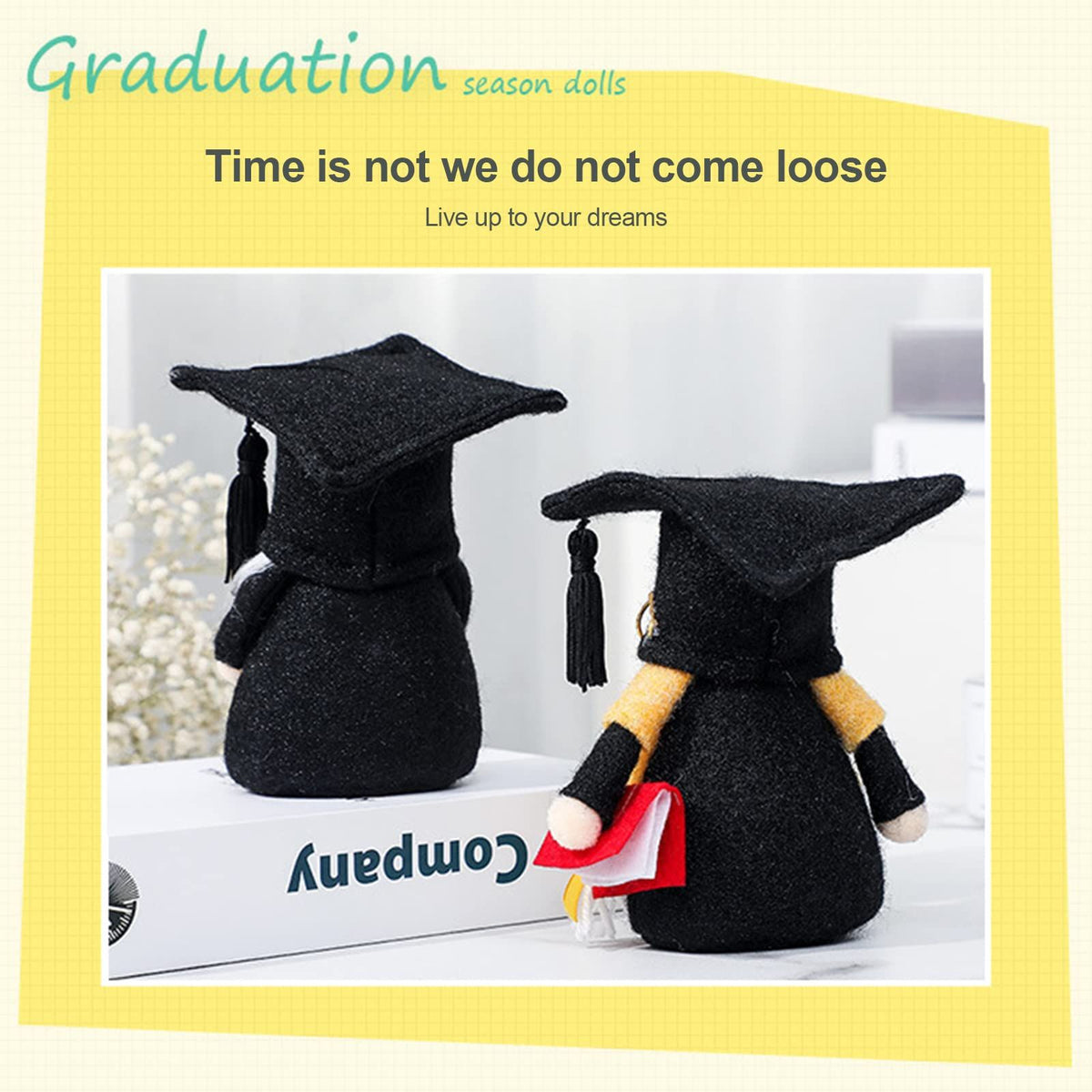 2pcs Plush Graduation Gnomes with Graduation Cap and Gown, Graduation Season Dwarfs Scandinavian Swedish Doll Ornaments