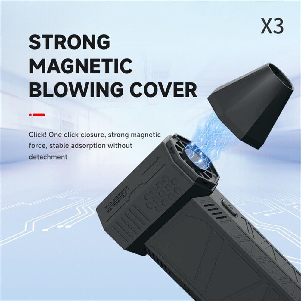 Powerful Blower with High Speed Duct Fan, 2024 New Jet Mini Dry Blower Mini Turbo Violent Fan Portable Hand Held Powerful (Black)