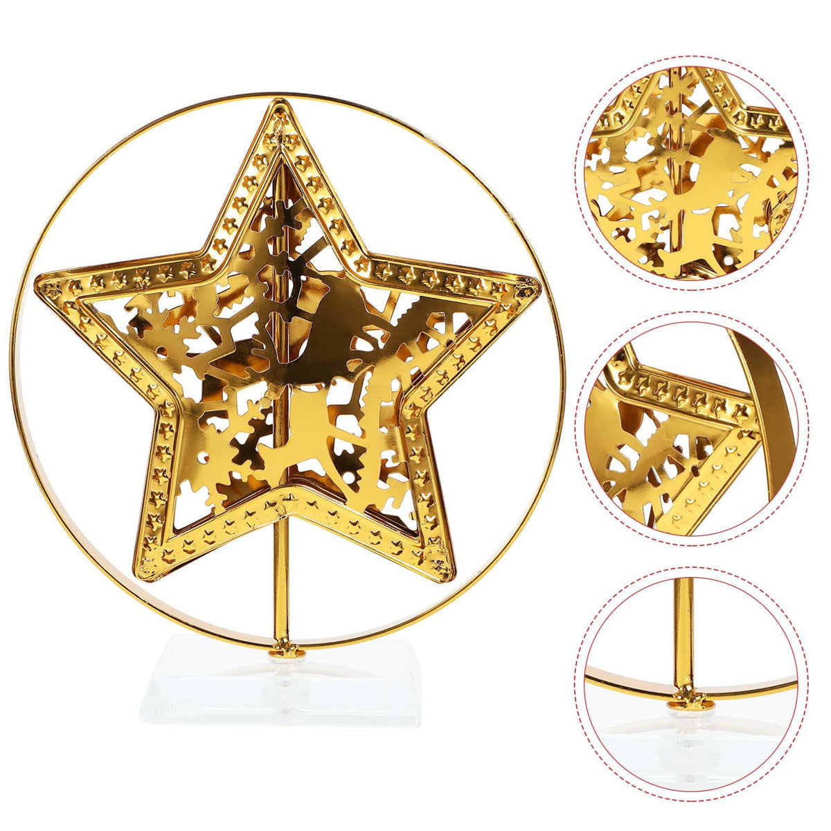 Christmas Table Ornaments Gold Star Shaped Holiday Centerpiece Christmas Desktop Decoration Christmas Table Sign Decor