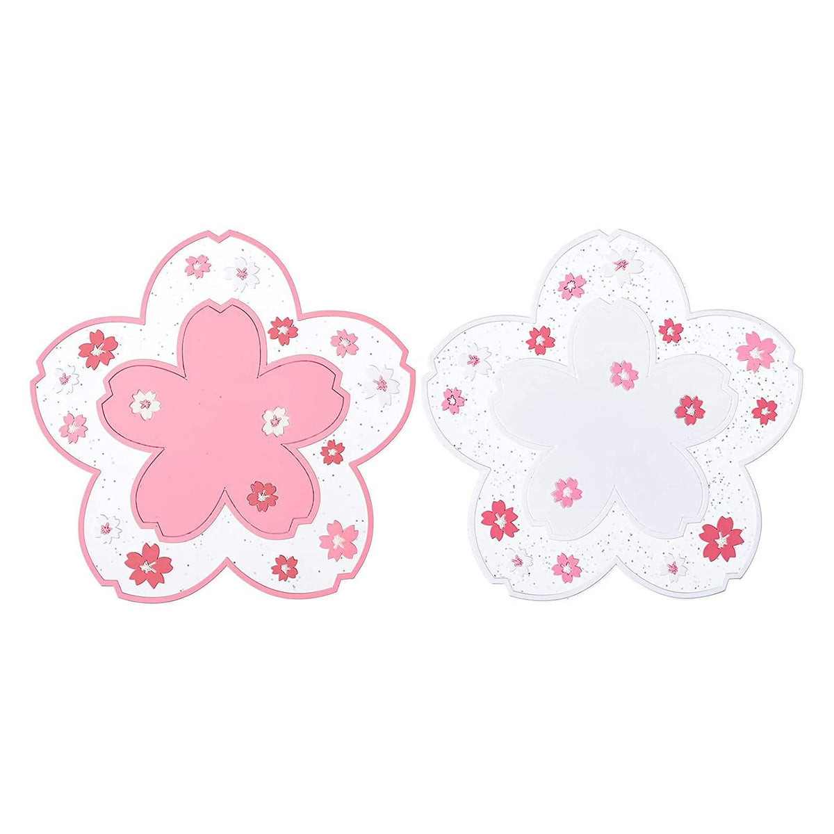 2 PCS Sakura Cup Coaster, Decor Cup Placemat, Cute Kitchen Pot Bowl Pad Placemat, Cherry Blossom Coaster, Table Cup Mat