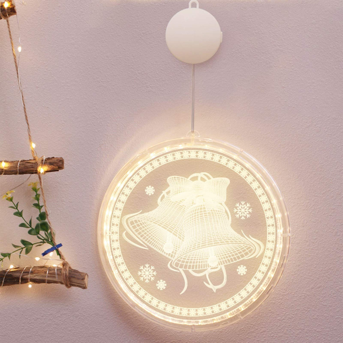 Christmas Window/Wall/Door Light Decorations,  with Suction Cup and Switch Button, for Outdoor Yard Indoor Room Front Door