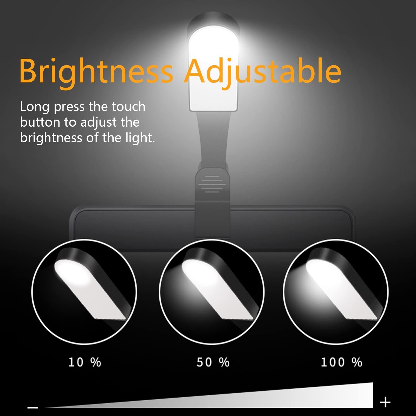 Rechargeable Book Reading Light Lamp, LED Book Lamp for Reading in Bed Eye Caring Adjustable Brightness