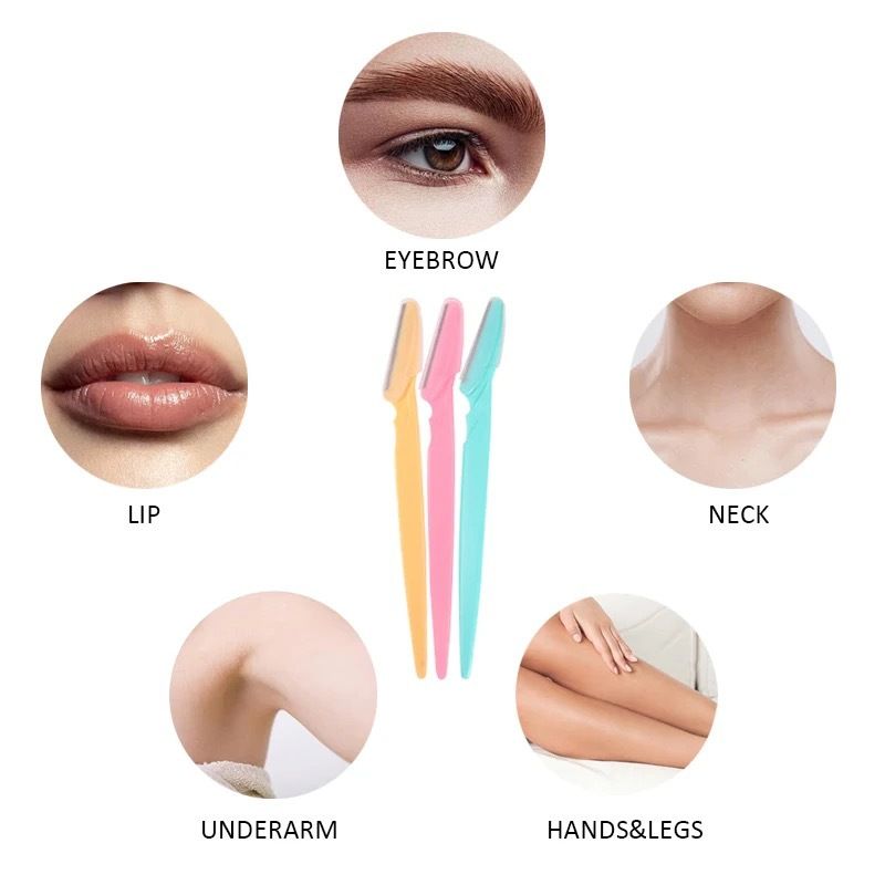 3 Pcs Eyebrow Trimmers,Women Face Shavers, Eyebrow Razor,Shaper Trimmer Shaver Women Facial Razor with Precision Cover,Use