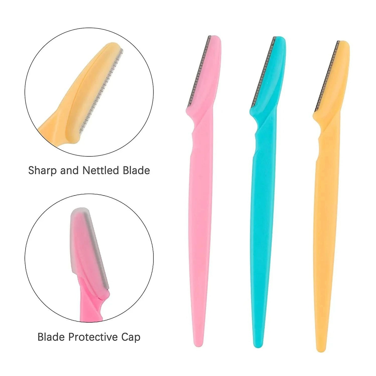 3 Pcs Eyebrow Trimmers,Women Face Shavers, Eyebrow Razor,Shaper Trimmer Shaver Women Facial Razor with Precision Cover,Use
