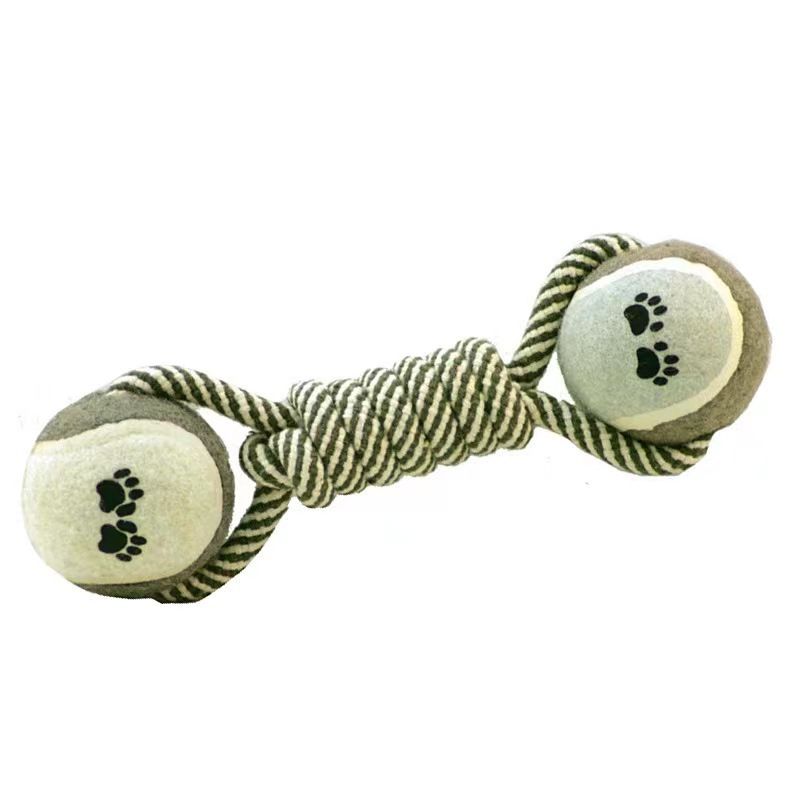 Dog chew Toy, Cotton Rope Tennis Dumbbell Dog Toy, Dog Knot Toy Ball, Interactive Toy with Rope Dog Ball, Very Suitable