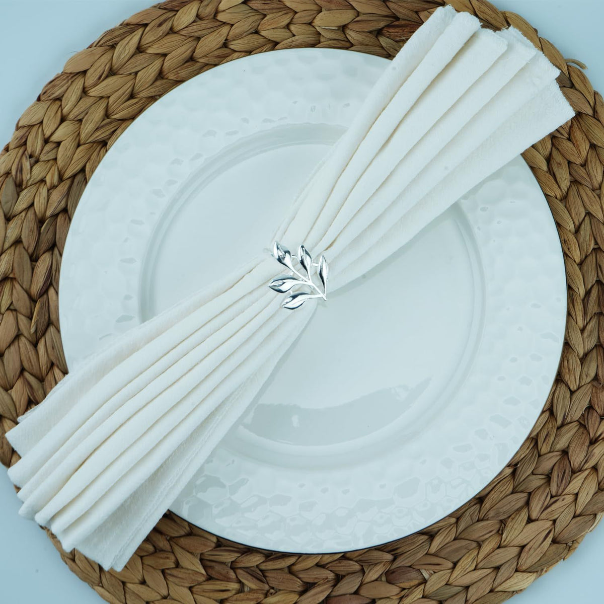 Napkin Rings Set Metal Napkin Holders Buckle for Cloth Napkins for Wedding, Easter, Banquet, Tea Party