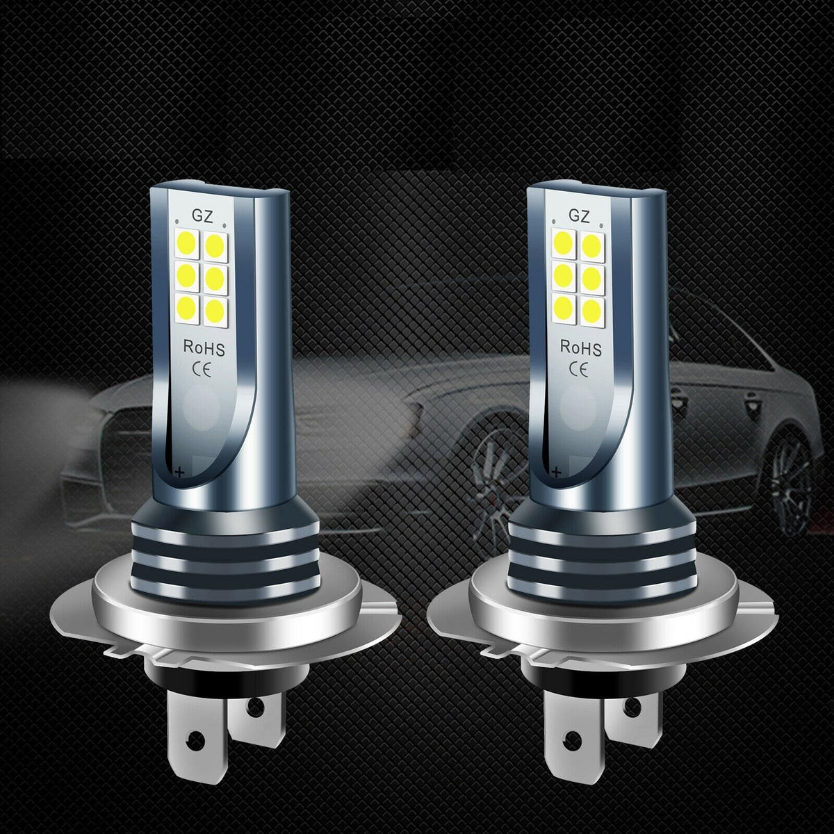 2pcs Car Headlight Bulbs H1 Led Headlight Bulb Kit Car Fog Light Bulbs High Beam Low Beam6000K Replacement Headlamp Bulb White
