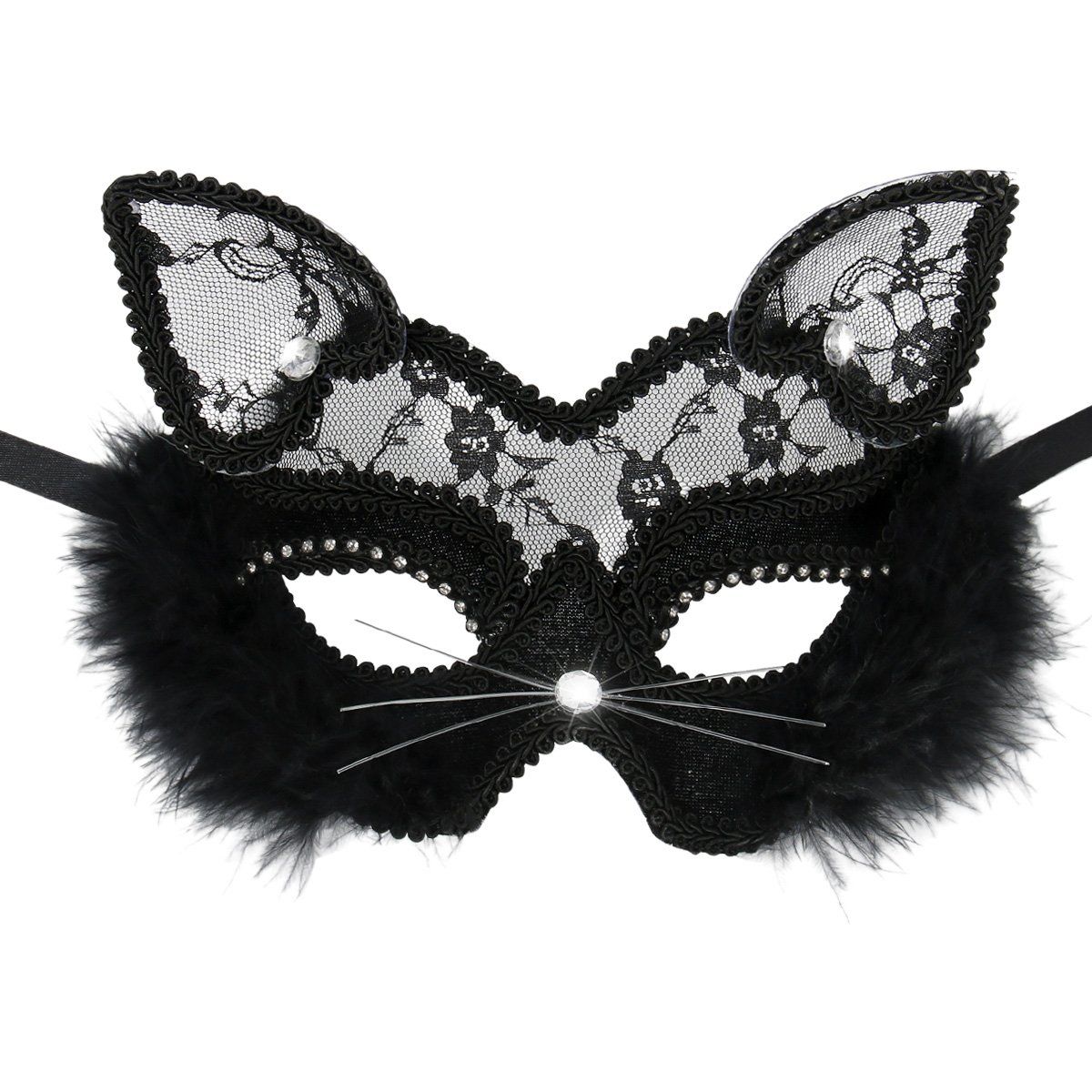 Masquerade Mask Luxury Sexy Black Cat Lace Mask For Fancy Dress Christmas Halloween Costume Party Girls Women