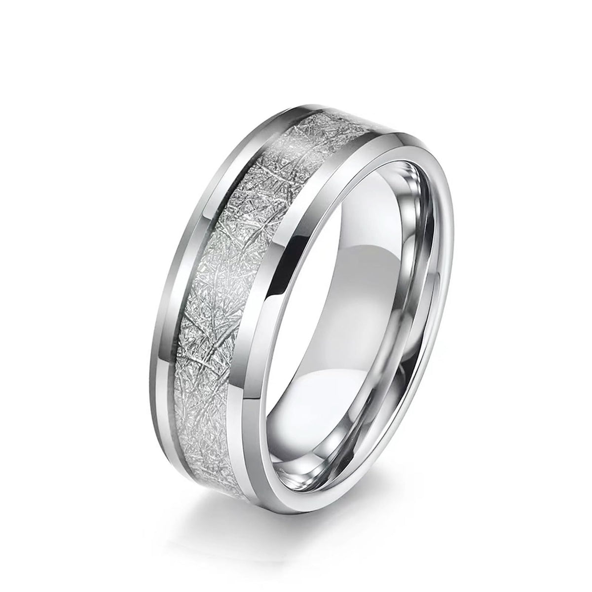 Stainless Steel Titanium Mens Finger Thumb Ring in Silver Tone, Mens Promise Rings, Wedding Band Comfort Fit