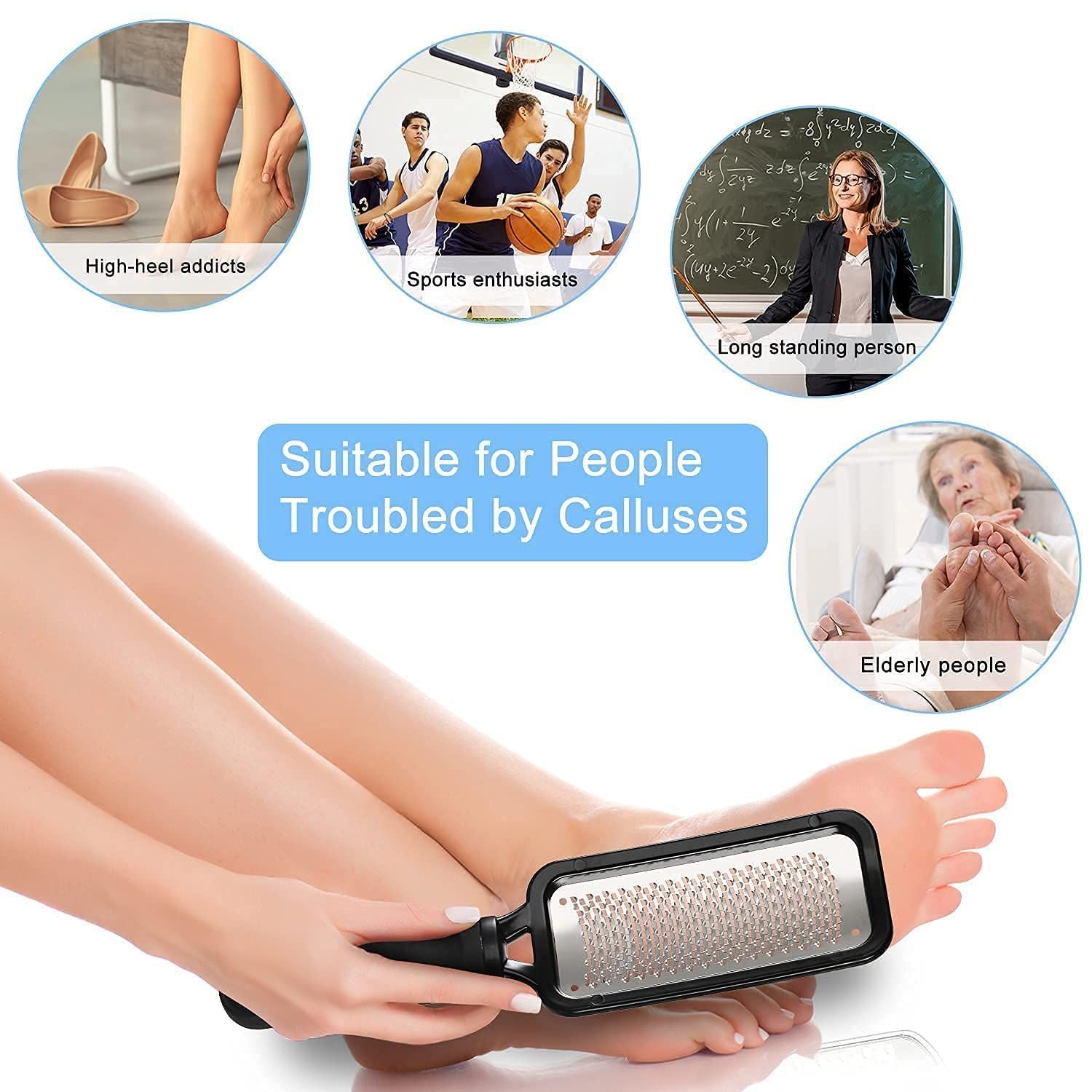 Stainless steel footboard file for removing dead skin and calluses, footboard rubbing, foot care, and foot grinder