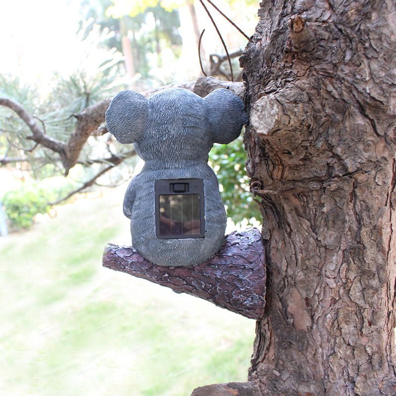 Animal resin ornaments Koala solar lights Creative garden decoration ornaments Resin solar lights Tree hanging