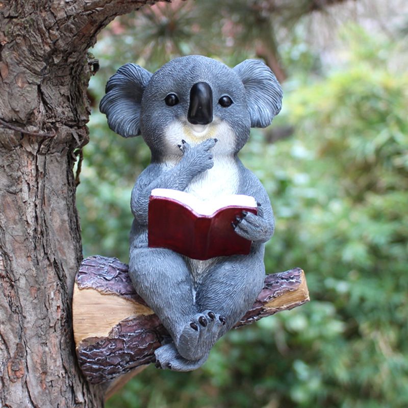 Animal resin ornaments Koala solar lights Creative garden decoration ornaments Resin solar lights Tree hanging