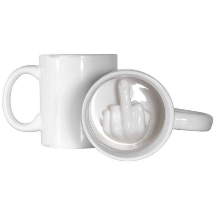 Up Yours Mug Thumbs Up Ceramic Middle Finger Coffee Cup Milk Tea Funny Coffee Gift Mug for New Year